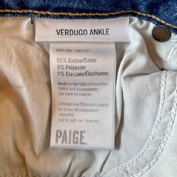PAIGE Denim Women's Verdugo Ankle Ultra Skinny Jeans in Bali Wash Size 26 - Picture 8 of 10
